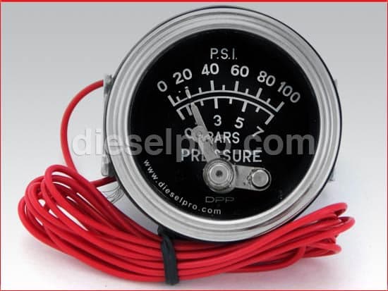 Engine oil pressure gauge 0 to 100 PSI - Mechanical with Alarm