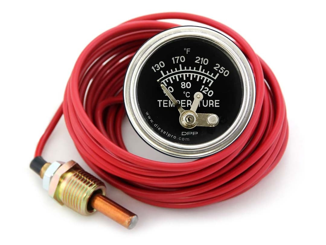 6 ft Engine water temperature gauge mechanical with alarm switch