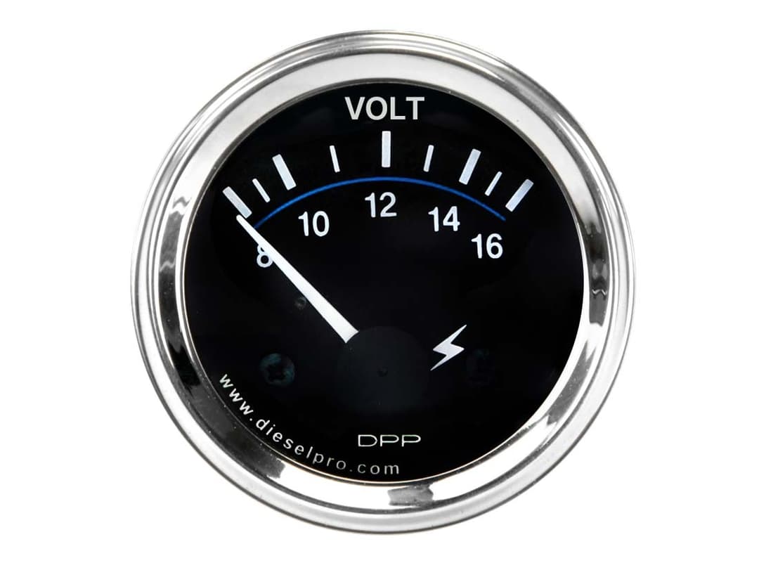 12V Heavy Duty Voltmeter - 2 Inch Dia